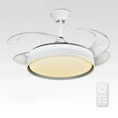 Modern white led ceiling fan with remote control bedroom light