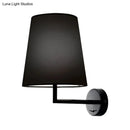 Modern white led cone wall mounted fabric sconce living room light