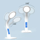 Modern white led desk lamp with digital screen for bedroom study