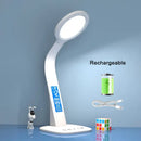 Modern white led desk lamp with digital screen for bedroom study