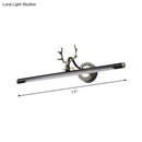 Modern white led toilet vanity light with black metal shade bathroom