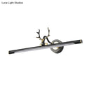 Modern white led toilet vanity light with black metal shade bathroom