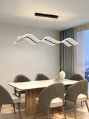 Modern white led wave pendant light for living room kitchen decor