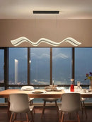 Modern white led wave pendant light for living room kitchen decor