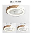 Modern white & light wood 52cm ceiling fan light – living room