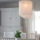 Modern white linen cotton pendant lamp kitchen island lighting