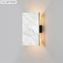 Modern white marble & black wall light bedroom bedside wall lamp