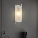 DecorBites™ Modern Marble 1-Light Corner Wall Sconce Lamp in White