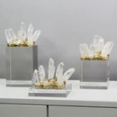 Modern white marble crystal stone sculpture living room decor