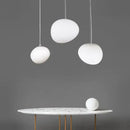 Modern white matte glass pendant lights for living room