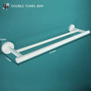 Modern white matte metal bathroom accessory set – bathroom