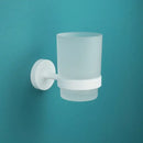 Modern white matte metal bathroom accessory set – bathroom