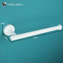 Modern white matte metal bathroom accessory set – bathroom