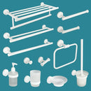 Modern white matte metal bathroom accessory set – bathroom