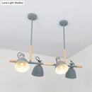 Modern white metal dome shade island chandelier – kitchen light