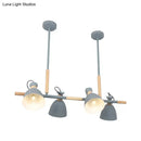 Modern white metal dome shade island chandelier – kitchen light