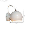 DecorBites™ Contemporary White Adjustable Wall Sconce for Bedside - Iron Dome Wall Mount Lighting Fixture