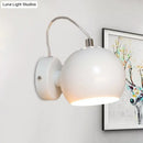 DecorBites™ Contemporary White Adjustable Wall Sconce for Bedside - Iron Dome Wall Mount Lighting Fixture