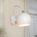 DecorBites™ Contemporary White Adjustable Wall Sconce for Bedside - Iron Dome Wall Mount Lighting Fixture