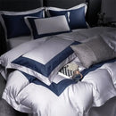 Modern white & navy egyptian cotton luxury bedding set bedroom
