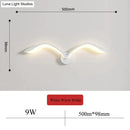 Modern white nordic avian style wall lamp bedroom wing sconce
