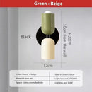 Modern white & olive green macaron wall lamp bedroom sconce