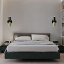 Modern white & olive green macaron wall lamp bedroom sconce
