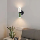 Modern white & olive green macaron wall lamp bedroom sconce