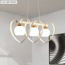 Modern white opal glass island chandelier dining room 3 lights
