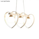 Modern white opal glass island chandelier dining room 3 lights