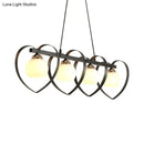 Modern white opal glass island chandelier dining room 3 lights