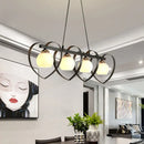 Modern white opal glass island chandelier dining room 3 lights