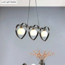 Modern white opal glass island chandelier dining room 3 lights