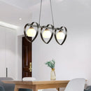 Modern white opal glass island chandelier dining room 3 lights