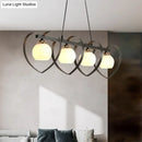 Modern white opal glass island chandelier dining room 3 lights