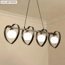Modern white opal glass island chandelier dining room 3 lights