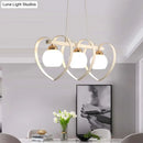 Modern white opal glass island chandelier dining room 3 lights