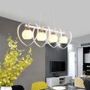 Modern white opal glass island chandelier dining room 3 lights