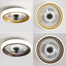 Modern white & orange circular ceiling fan light for bedroom