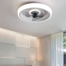 Modern white & orange circular ceiling fan light for bedroom