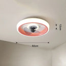 Modern white & orange circular ceiling fan light for bedroom