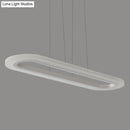 Modern white oval led office island ceiling light