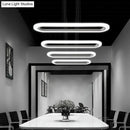 Modern white oval led office island ceiling light