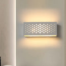 Modern white perforated rectangle wall sconce bedroom wall light