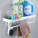 Modern white plastic corner shelf with towel bar kitchen storage