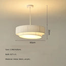 Modern white pleated fabric pendant lights – bedroom creamy style e27