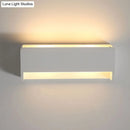 Modern white rectangle gypsum shade wall sconce – bedroom led light