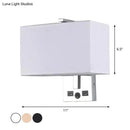 Modern white rectangle wall light kit with usb ports bedroom lamp