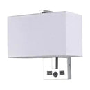 Modern white rectangle wall light kit with usb ports bedroom lamp