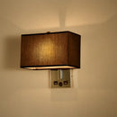 Modern white rectangle wall light kit with usb ports bedroom lamp